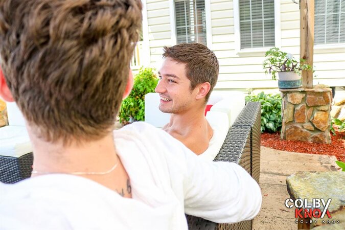 Colby Chambers lets Payne Alexander teach Swedish before taking over the lesson