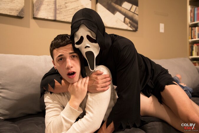 Colby Chambers and Mickey Knox turn Troye Jacobs horror night into a masked hookup