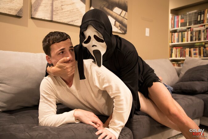 Colby Chambers and Mickey Knox turn Troye Jacobs horror night into a masked hookup