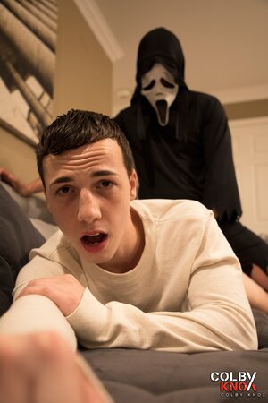 Colby Chambers and Mickey Knox turn Troye Jacobs horror night into a masked hookup