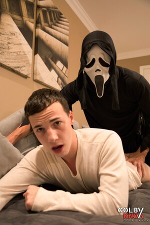 Colby Chambers and Mickey Knox turn Troye Jacobs horror night into a masked hookup