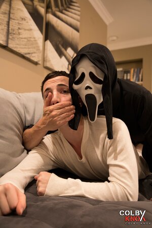 Colby Chambers and Mickey Knox turn Troye Jacobs horror night into a masked hookup