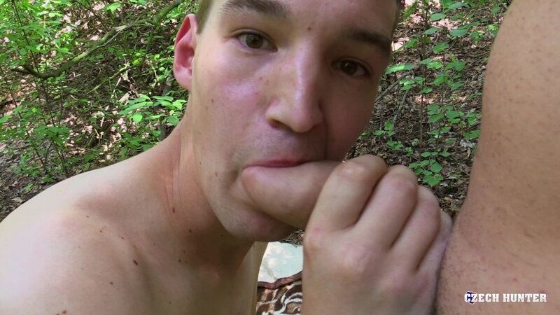 POV host drills cute Czech visitor Marian in the woods behind trees