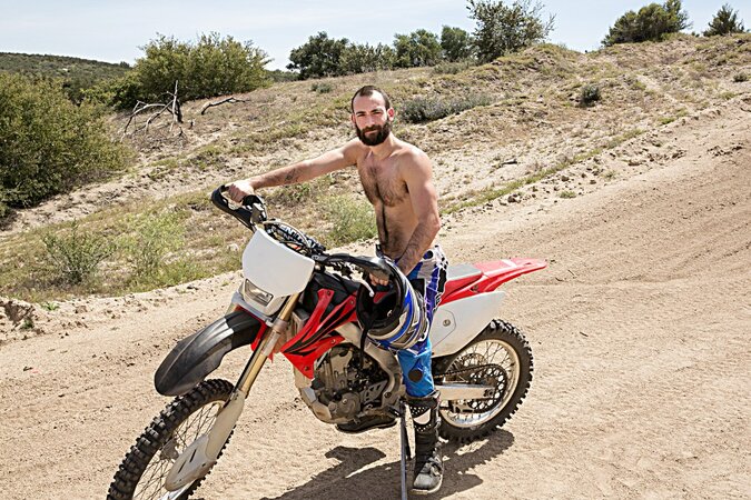 Aaron Bruiser and Stephen Harte get wild outdoors in leather boots