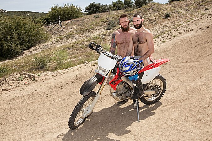 Aaron Bruiser and Stephen Harte get wild outdoors in leather boots