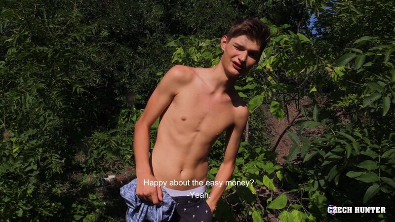 A nineteen year old cyclist gets his sweet teenage ass drilled on grass