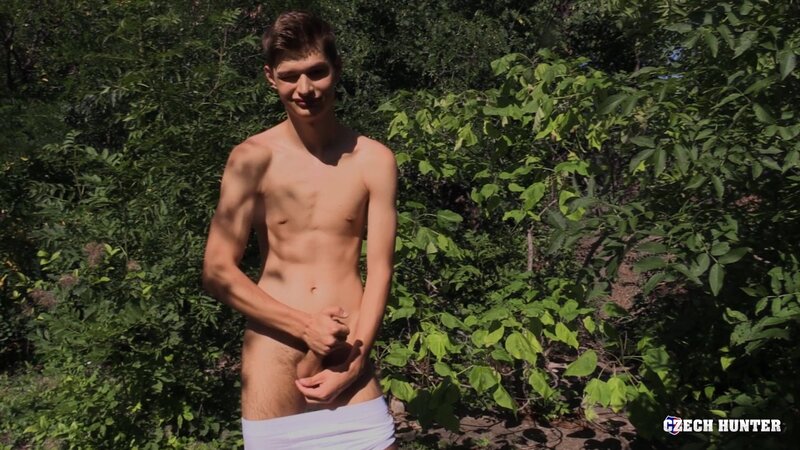 A nineteen year old cyclist gets his sweet teenage ass drilled on grass