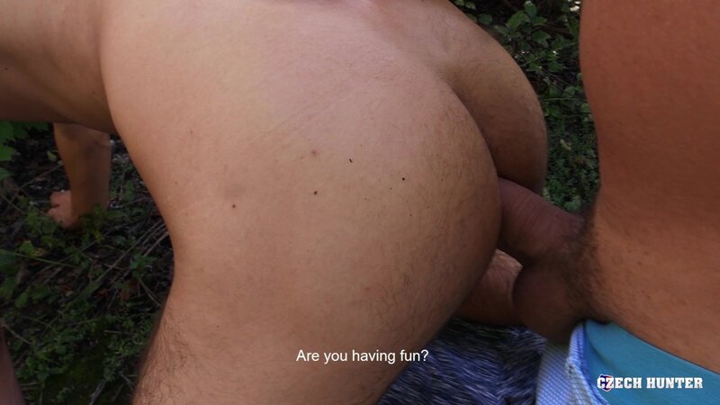 A nineteen year old cyclist gets his sweet teenage ass drilled on grass