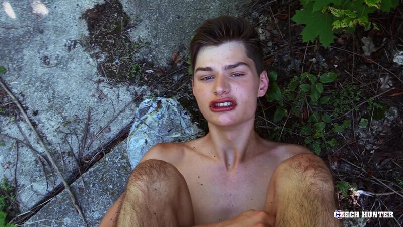 A nineteen year old cyclist gets his sweet teenage ass drilled on grass
