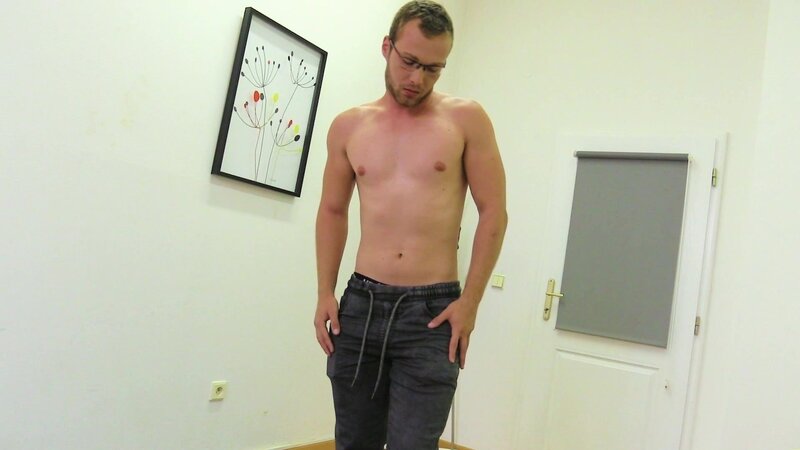 A car salesman applicant takes a first time ass stretching in the office