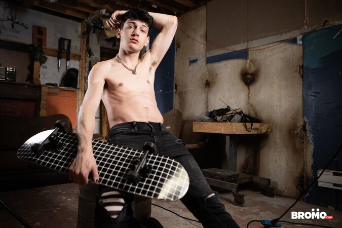 Bo Sinn punishes Edward Terrent after a skateboard wipeout turns kinky