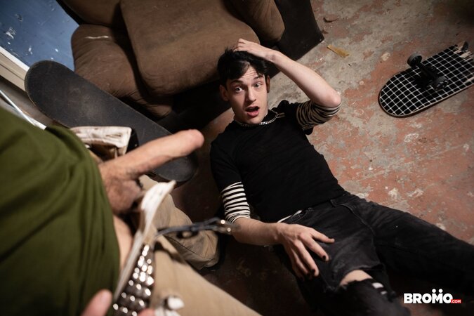 Bo Sinn punishes Edward Terrent after a skateboard wipeout turns kinky