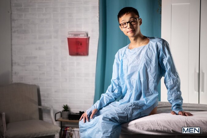 Clark Delgaty and Benjamin Blue sneak a quick hospital glory hole fuck
