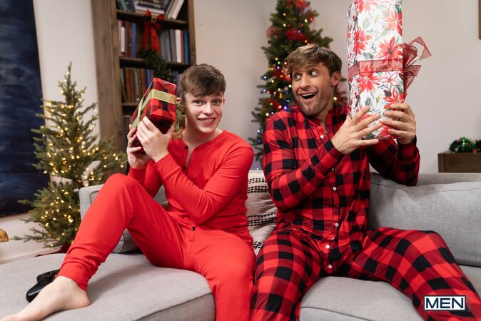 Dom King pounds the holiday hole of college student Jake Preston
