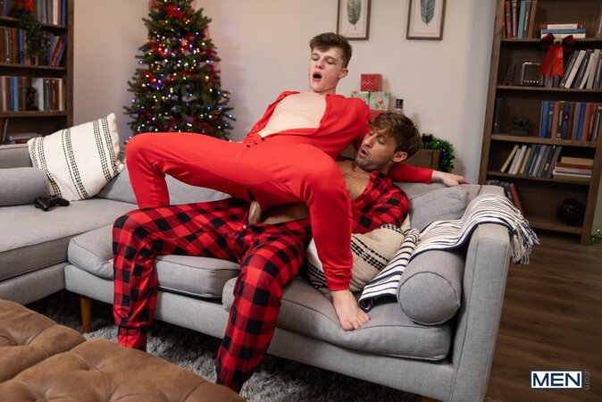 Dom King pounds the holiday hole of college student Jake Preston