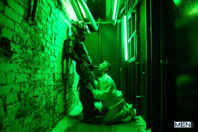 Late night rider Cole Black takes Serg Shepard inside for a wall pounding