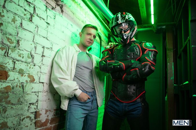 Late night rider Cole Black takes Serg Shepard inside for a wall pounding