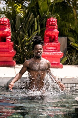Black stud Fame opens up and shows his impressive package in an interview