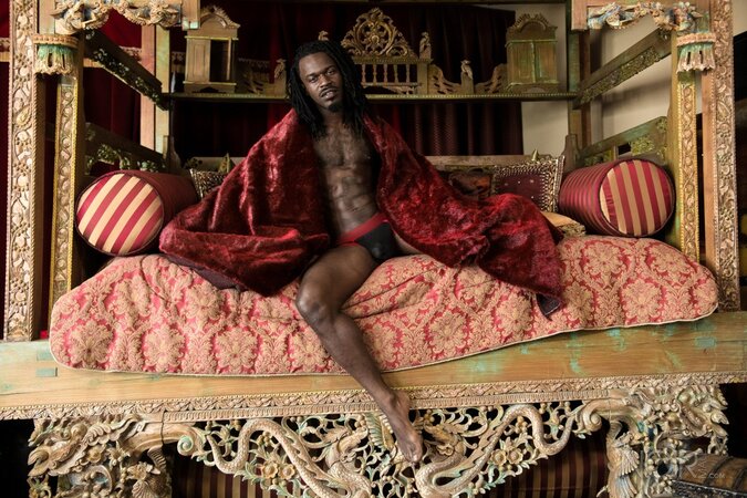 Black stud Fame opens up and shows his impressive package in an interview