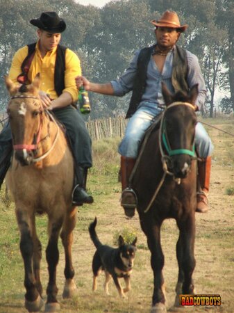 Cute guy fucked by two roadside cowboys