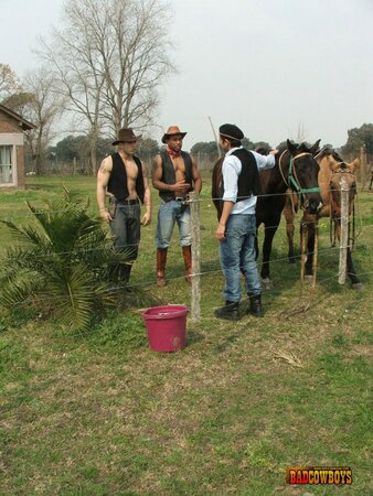 Twink fucked like a slut by two gay cowboys