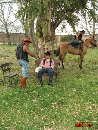 Skinny twink pleased by two big cowboy knobs