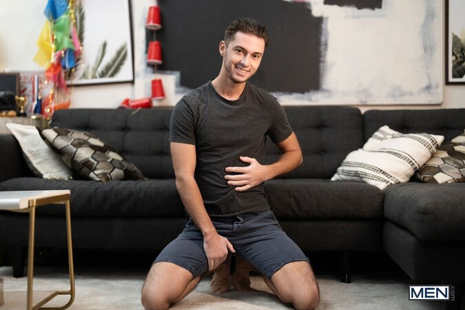Christopher White borrows Jake Apton's stroker before pounding his ass