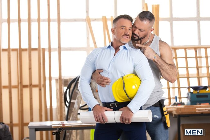 Alex Marte gets a foot job from Kinkoer before fucking on the workbench