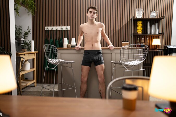 Barista Joey Mills serves up a extra creamy treat to customer Sam Ledger