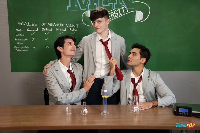 Jake Preston and Luke Connors spit roast Damian Night on the desk