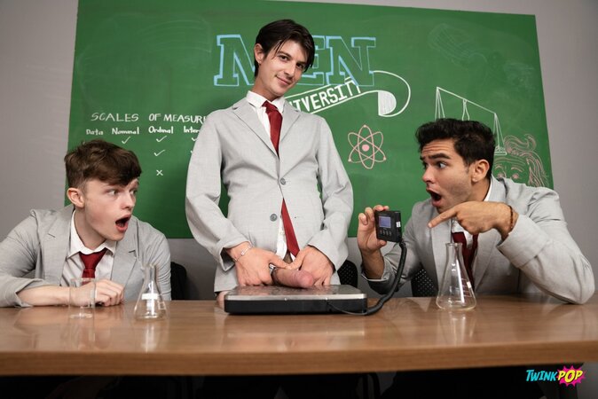 Jake Preston and Luke Connors spit roast Damian Night on the desk