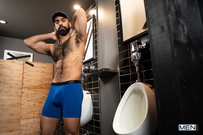 Daddy John catches Ali Rush checking him out and turns the restroom filthy