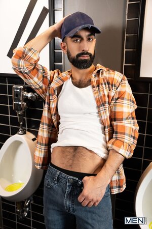 Daddy John catches Ali Rush checking him out and turns the restroom filthy