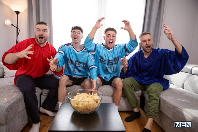 Vincent O'Reilly and Cole Black sneak away from game night for kitchen sex