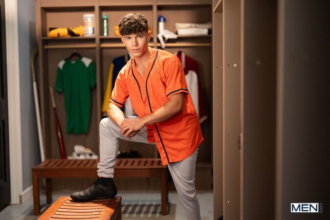 Coach Zac Barrett gives injured athlete Drake Von a wild locker room session