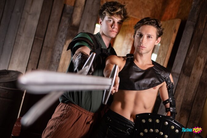 Jordan Lake distracts Shae Reynolds during LARP before they head inside for real action