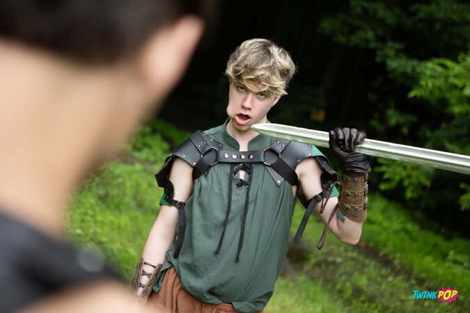 Jordan Lake distracts Shae Reynolds during LARP before they head inside for real action