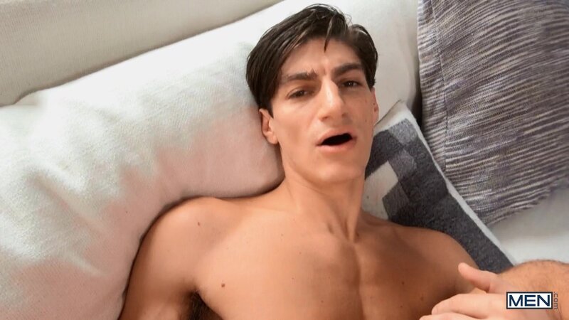 Aiden Ward teases top Paul Wagner with some playful stroking before taking his cock