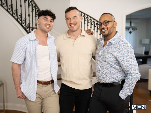 Realtor Dillon Diaz gets catch with his top off and takes dick from Derek Kage