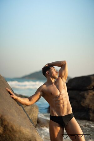Caio Rodrigues Julian Oxilia and Gabriel Antonio hook up down by the beach rocks