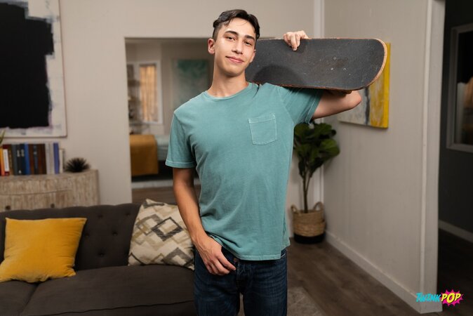 Jake Preston rims skater roommate Cameron Neuton right on his own skateboard