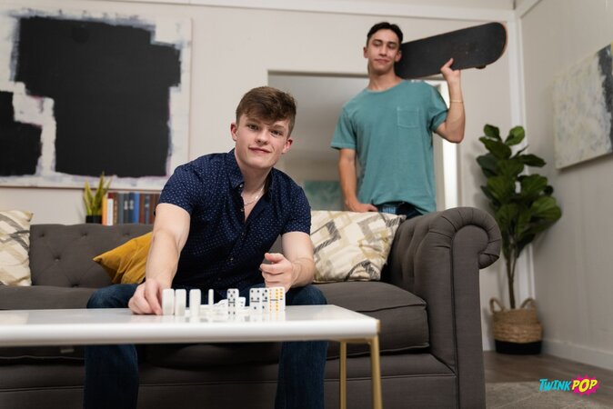 Jake Preston rims skater roommate Cameron Neuton right on his own skateboard
