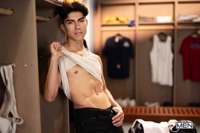 Ty Santana and Zayda spit roast nerdy student Alfonso Osnaya in the locker room