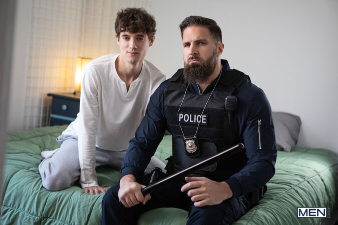 Officer Chuck Conrad catches Andy Adler escaping and chooses the hard way inside