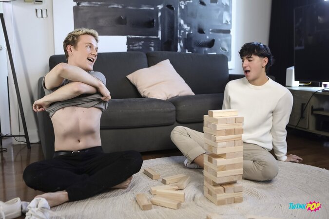 Benny Fox loses a strip game to Callum West and takes a deep pounding
