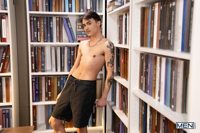 Trevor Brooks gets distracted in the library by horny Joey Michaels