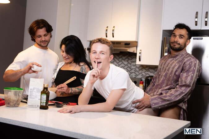 Raj sneaks into the kitchen to give twink Benny Fox a proper pounding