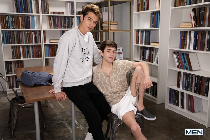 Joey Mills catches Marco Alessandro hiding a very revealing book in the library