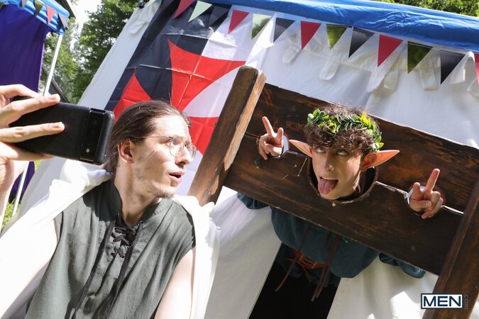 Kenzo Alvarez sneaks into a tent to pound elf dressed Danny Fantasy