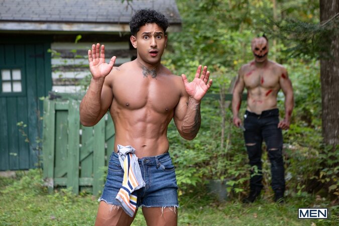 Leo Louis Marcus McNeill and Arno Antino hide from danger then start a threesome